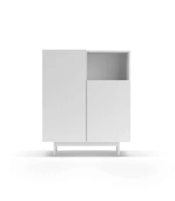 Mueble auxiliar modelo 602-1 acabado en blanco. 110 cm (alto) x 90 cm (ancho) x 34 cm (prof.)