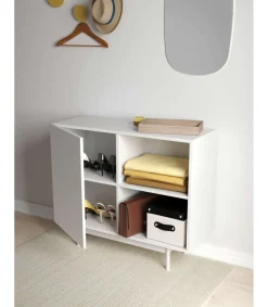 Mueble auxiliar modelo 601-2 acabado en blanco. 78 cm (alto) x 90 cm (ancho) x 34 cm (prof.)
