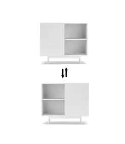 Mueble auxiliar modelo 601-2 acabado en blanco. 78 cm (alto) x 90 cm (ancho) x 34 cm (prof.)