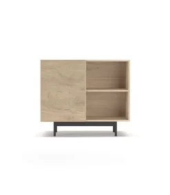 Mueble auxiliar modelo 601-2 acabado en roble. 78 cm (alto) x 90 cm (ancho) x 34 cm (prof.)