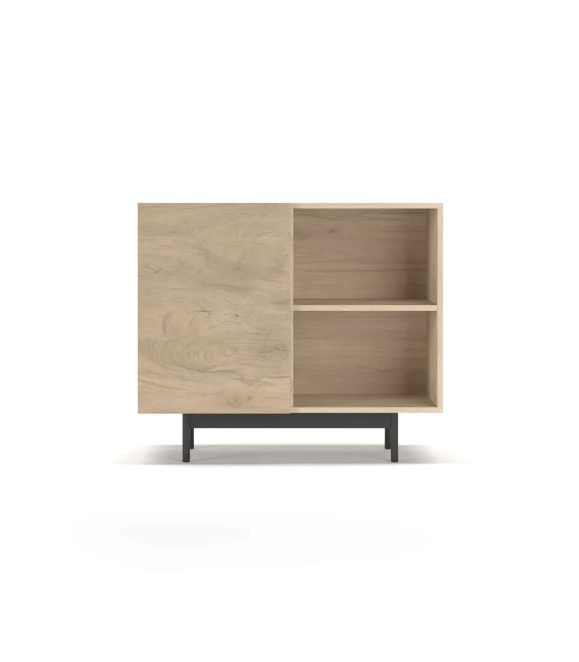 Mueble auxiliar modelo 601-2 acabado en roble. 78 cm (alto) x 90 cm (ancho) x 34 cm (prof.)
