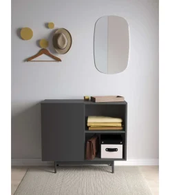 Mueble auxiliar modelo 601-2 acabado en grafito. 78 cm (alto) x 90 cm (ancho) x 34 cm (prof.)