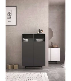 Mueble auxiliar modelo 603-1 acabado grafito, 110 x 90 x 34 (alto x ancho x fondo)