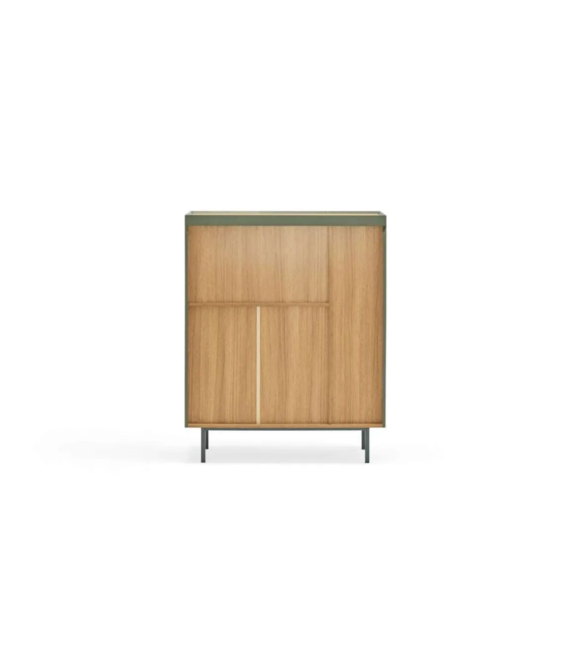 Mueble auxiliar modelo Arista 3 puertas acabado verde, 40cm(ancho) 120cm(alto) 95cm (largo)
