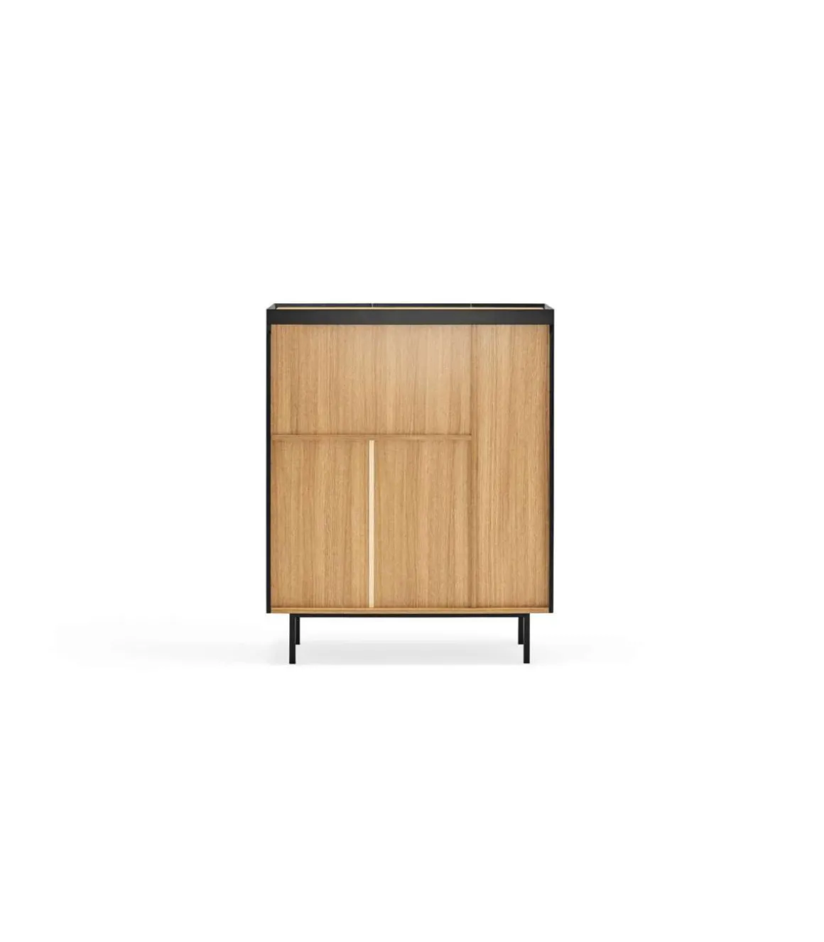 Mueble auxiliar modelo Arista 3 puertas acabado negro, 40cm(ancho) 120cm(alto) 95cm (largo)