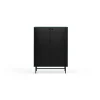Mueble auxiliar modelo Punto 2 puertas 4 cajones interiores acabado verde/negro, 45cm(ancho) 130cm(alto) 93cm(largo)