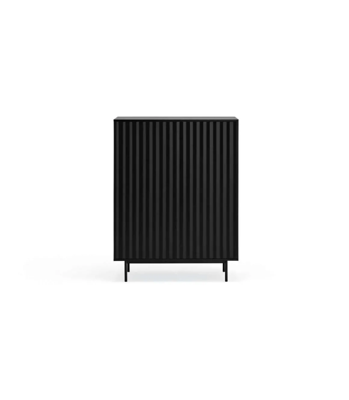 Mueble auxiliar modelo Sierra 2 puertas 2 cajones interiores acabado negro, 45cm(ancho) 130cm(alto) 97cm (largo)