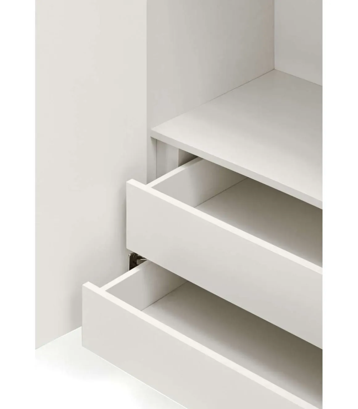 Mueble auxiliar modelo Sierra 2 puertas 2 cajones interiores acabado blanco, 45cm(ancho) 130cm(alto) 97cm (largo)