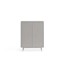 Mueble auxiliar modelo Sierra 2 puertas 2 cajones interiores acabado gris claro, 45cm(ancho) 130cm(alto) 97cm (largo)