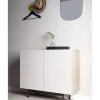 Mueble auxiliar 2 puertas abatibles modelo 601-1 acabado en roble claro/blanco. 78 cm (alto) x 90 cm (ancho) x 34 cm (prof.)