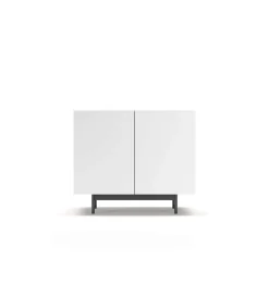 Mueble auxiliar 2 puertas abatibles modelo 601-1 acabado en roble claro/blanco. 78 cm (alto) x 90 cm (ancho) x 34 cm (prof.)