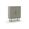 Mueble auxiliar 4 puertas abatibles modelo Elena acabado verde/negro. 128cm(alto) 100cm (ancho) 40cm(prof.)