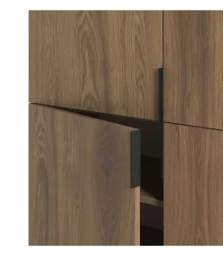 Mueble auxiliar 4 puertas abatibles modelo Elena acabado roble/negro. 128cm(alto) 100cm (ancho) 40cm(prof.)