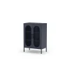 Mueble auxiliar 2 puertas abatibles modelo Dora acabado metal azul. 100cm(alto) 70cm (ancho) 40cm(prof.)