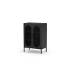 Mueble auxiliar 2 puertas abatibles modelo Dora acabado metal negro. 100cm(alto) 70cm (ancho) 40cm(prof.)
