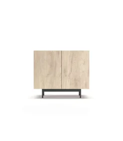 Mueble auxiliar 2 puertas abatibles modelo 601-1 acabado en roble claro. 78 cm (alto) x 90 cm (ancho) x 34 cm (prof.)