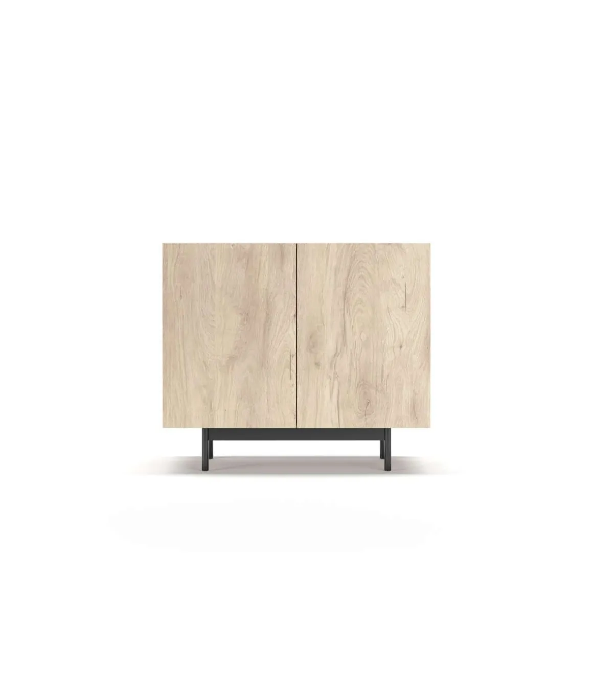 Mueble auxiliar 2 puertas abatibles modelo 601-1 acabado en roble claro. 78 cm (alto) x 90 cm (ancho) x 34 cm (prof.)