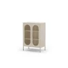 Mueble auxiliar 2 puertas abatibles modelo Dora acabado metal crema. 100cm(alto) 70cm (ancho) 40cm(prof.)