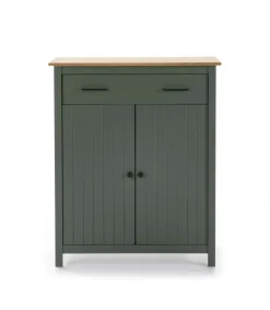 Mueble auxiliar 2 puertas 1 cajón Mariana acabado verde, 110 cm(alto) 90 cm(ancho) 40 cm(largo)