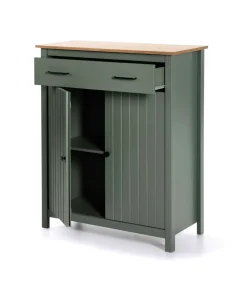 Mueble auxiliar 2 puertas 1 cajón Mariana acabado verde, 110 cm(alto) 90 cm(ancho) 40 cm(largo)