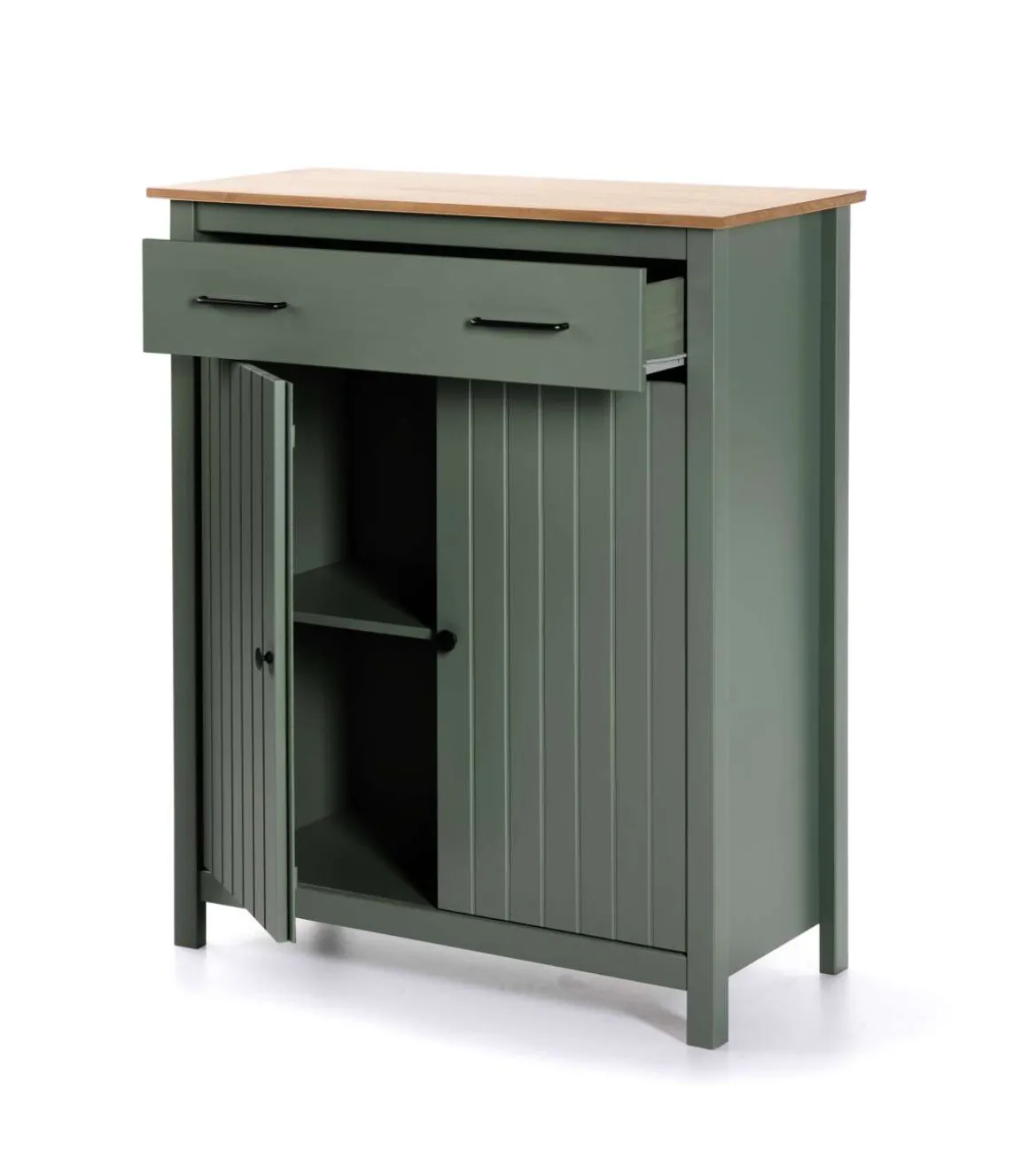 Mueble auxiliar 2 puertas 1 cajón Mariana acabado verde, 110 cm(alto) 90 cm(ancho) 40 cm(largo)