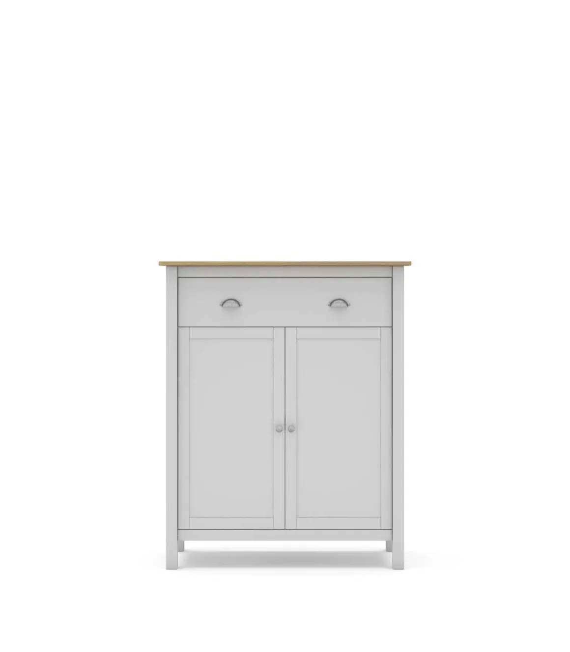 Mueble auxiliar 2 puertas 1 cajón modelo Miguel acabado blanco/roble. 110cm(alto) 90cm(ancho) 40cm(prof).