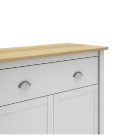 Mueble auxiliar 2 puertas 1 cajón modelo Miguel acabado blanco/roble. 110cm(alto) 90cm(ancho) 40cm(prof).