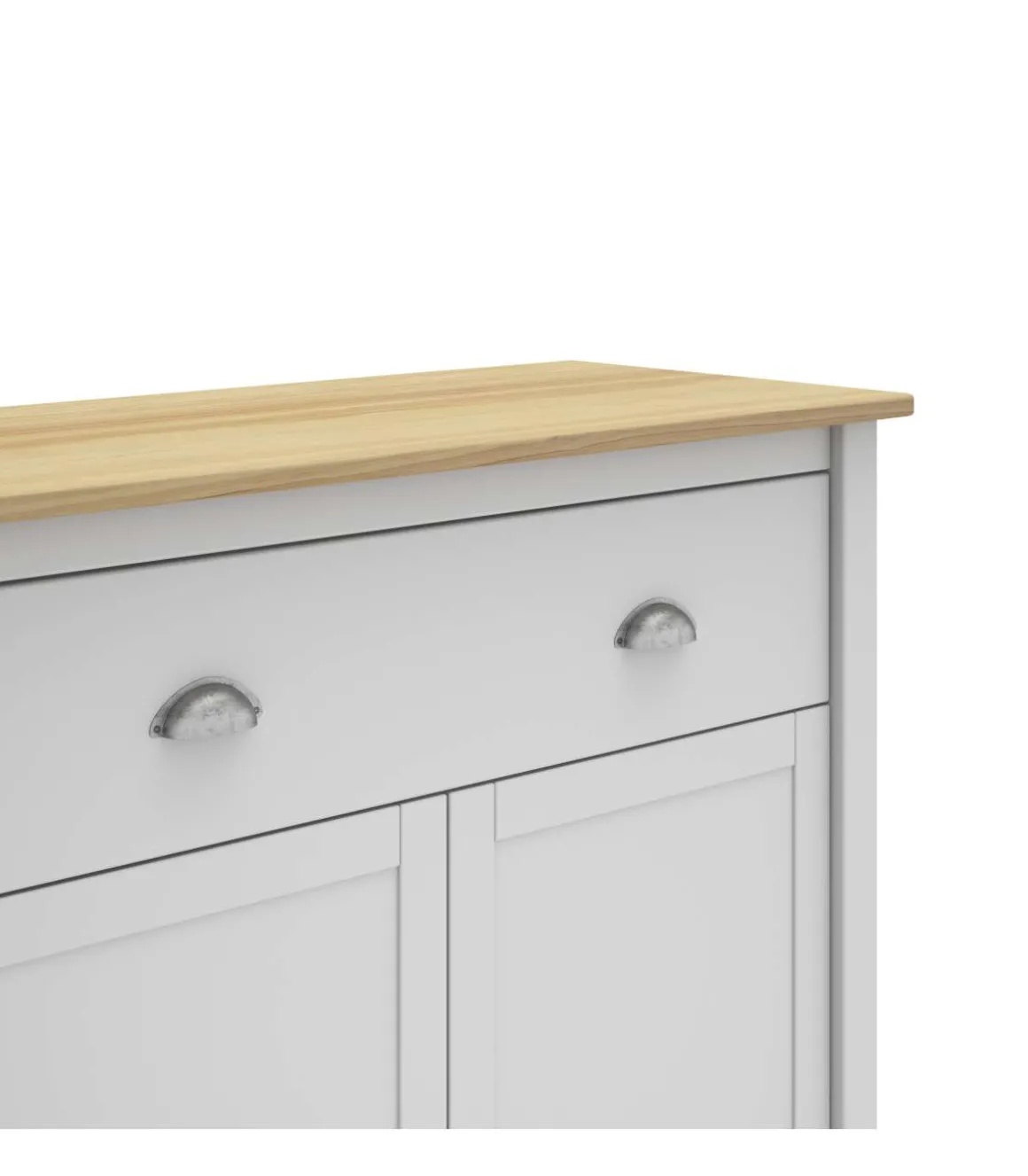 Mueble auxiliar 2 puertas 1 cajón modelo Miguel acabado blanco/roble. 110cm(alto) 90cm(ancho) 40cm(prof).