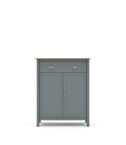 Mueble auxiliar 2 puertas 1 cajón modelo Miguel acabado verde kaki/roble. 110cm(alto) 90cm(ancho) 40cm(prof).
