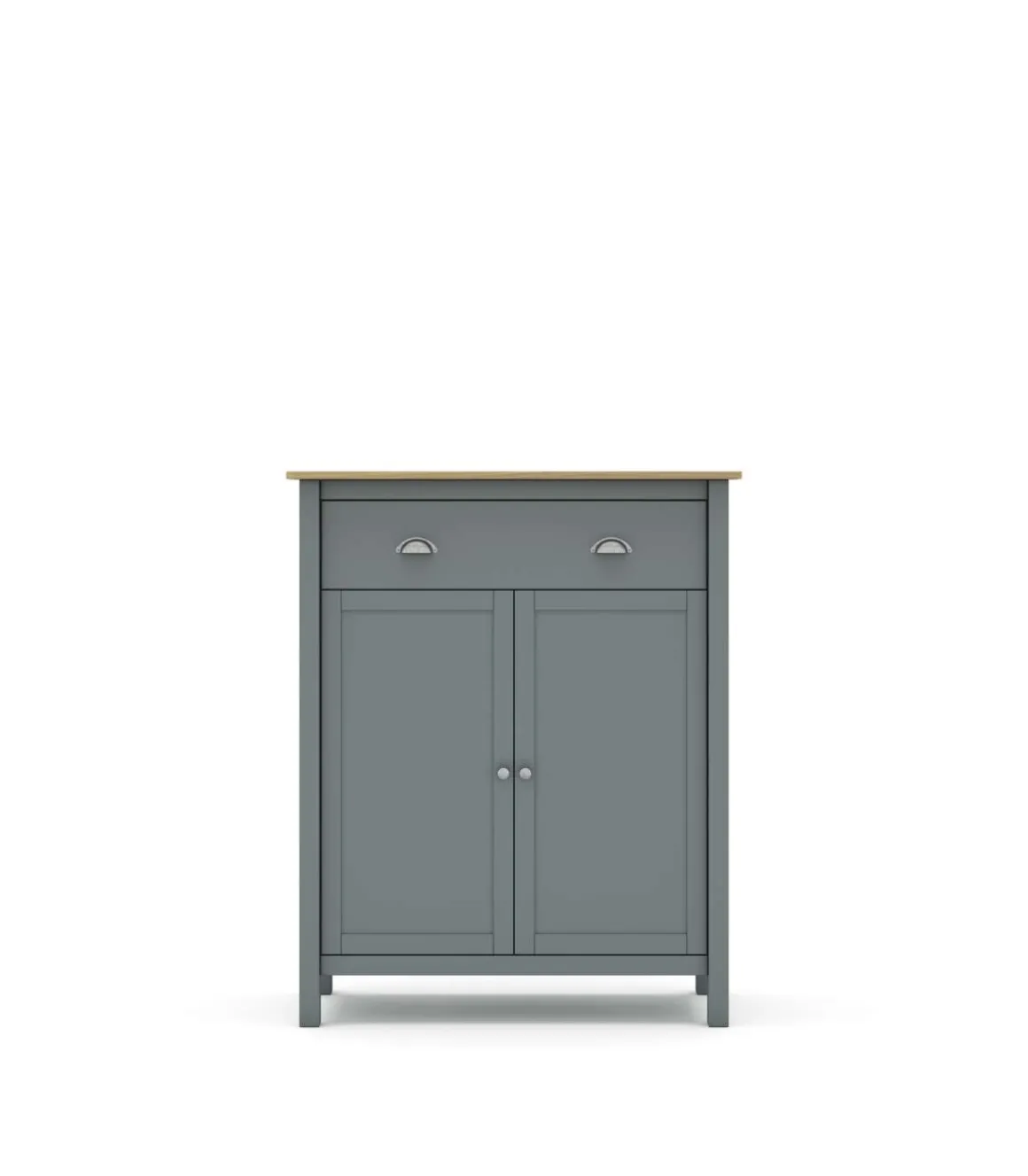 Mueble auxiliar 2 puertas 1 cajón modelo Miguel acabado verde kaki/roble. 110cm(alto) 90cm(ancho) 40cm(prof).