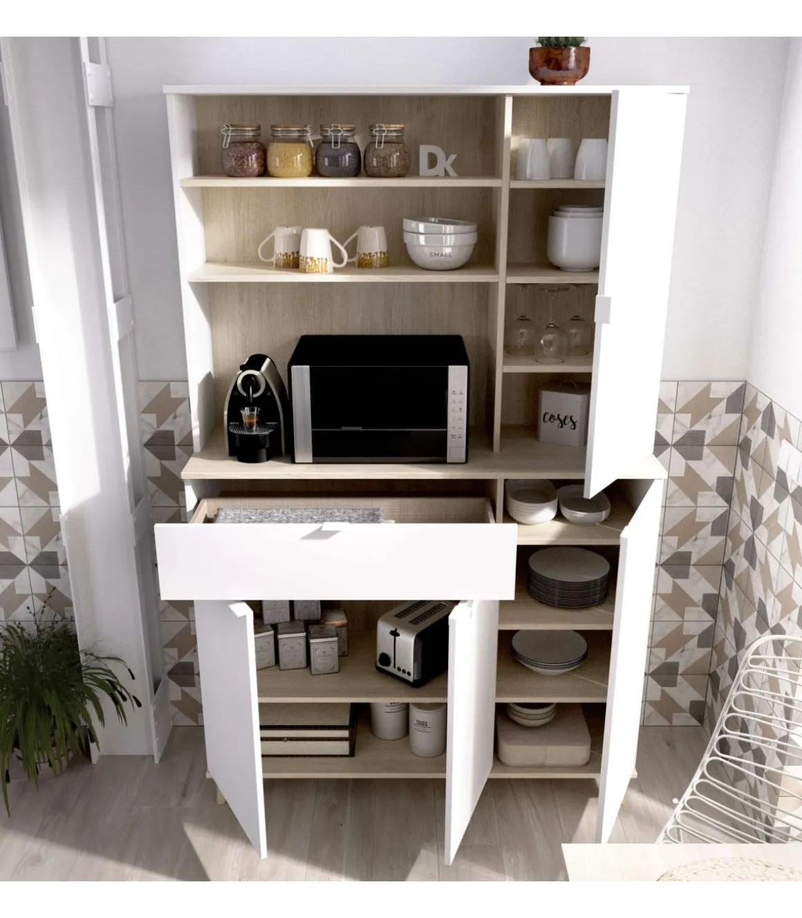 Mueble auxiliar Villarodrigo 4 puertas 1 cajon 3 estantes 188,5 cm(alto)119 cm(ancho)40 cm(largo)