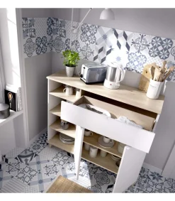 Mueble auxiliar Villarodrigo 2 puertas 1 cajón y estantes 102 cm(alto)120 cm(ancho)40 cm(largo)