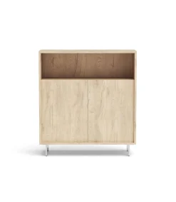 Mueble auxiliar/zapatero Md-509 con puertas acabado en roble, 89cm(alto) 80cm(ancho) 29cm(prof.)