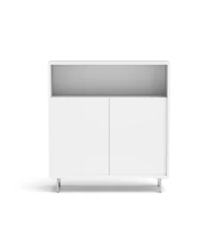 Mueble auxiliar/zapatero Md-509 con puertas acabado blanco, 89cm(alto) 80cm(ancho) 29cm(prof.)