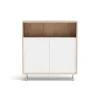 Mueble auxiliar/zapatero Md-509 con puertas acabado roble/blanco, 89cm(alto) 80cm(ancho) 29cm(prof.)