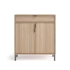 Mueble auxiliar/zapatero Md-507, 2 puertas 1 cajón en nogal oscuro, 89cm(alto) 80cm(ancho) 29cm(prof.)