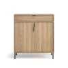 Mueble auxiliar/zapatero Md-507, 2 puertas 1 cajón en roble oscuro, 89cm(alto) 80cm(ancho) 29cm(prof.)