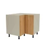 Mueble bajo de rincón acabado en puertas en color roble vega, 85 cm(alto)93x93 cm(ancho)60 cm(largo)