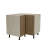Mueble bajo de rincón acabado en puertas en color nogal noceto, 85 cm(alto)93x93 cm(ancho)60 cm(largo)