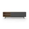 Mueble bajo televisión Md-608-1 en color nogal/grafito, 52cm(alto) 180cm(ancho) 43cm(largo)