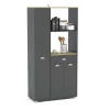 Mueble Buffet alto 3 puertas y 1 cajón acabado gris grafito, 180cm (alto) x90cm (ancho) x 40cm (fondo).
