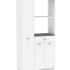 Mueble Buffet alto 3 puertas y 1 cajón acabado blanco, 180cm (alto) x90cm (ancho) x 40cm (fondo).
