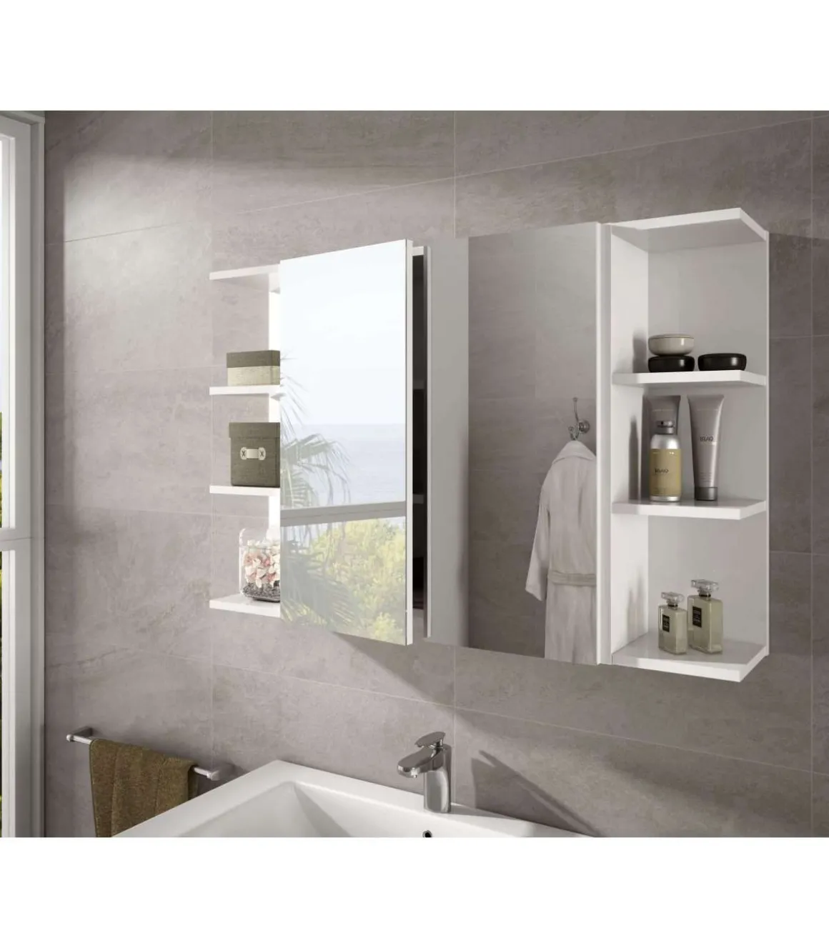 Mueble camerino rinconero Sulf con estantes, 65 cm(alto)20 cm(ancho)21 cm(largo)