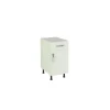 Mueble cocina bajo con 1 cajón y 1 puerta en blanco. 83 cm(alto)40 cm(ancho)58 cm(largo)
