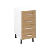 Mueble cocina bajo con 4 cajones en roble albar. 83 cm(alto)40 cm(ancho)58 cm(largo)