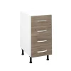 Mueble cocina bajo con 4 cajones en roble cortez. 83 cm(alto)40 cm(ancho)58 cm(largo)