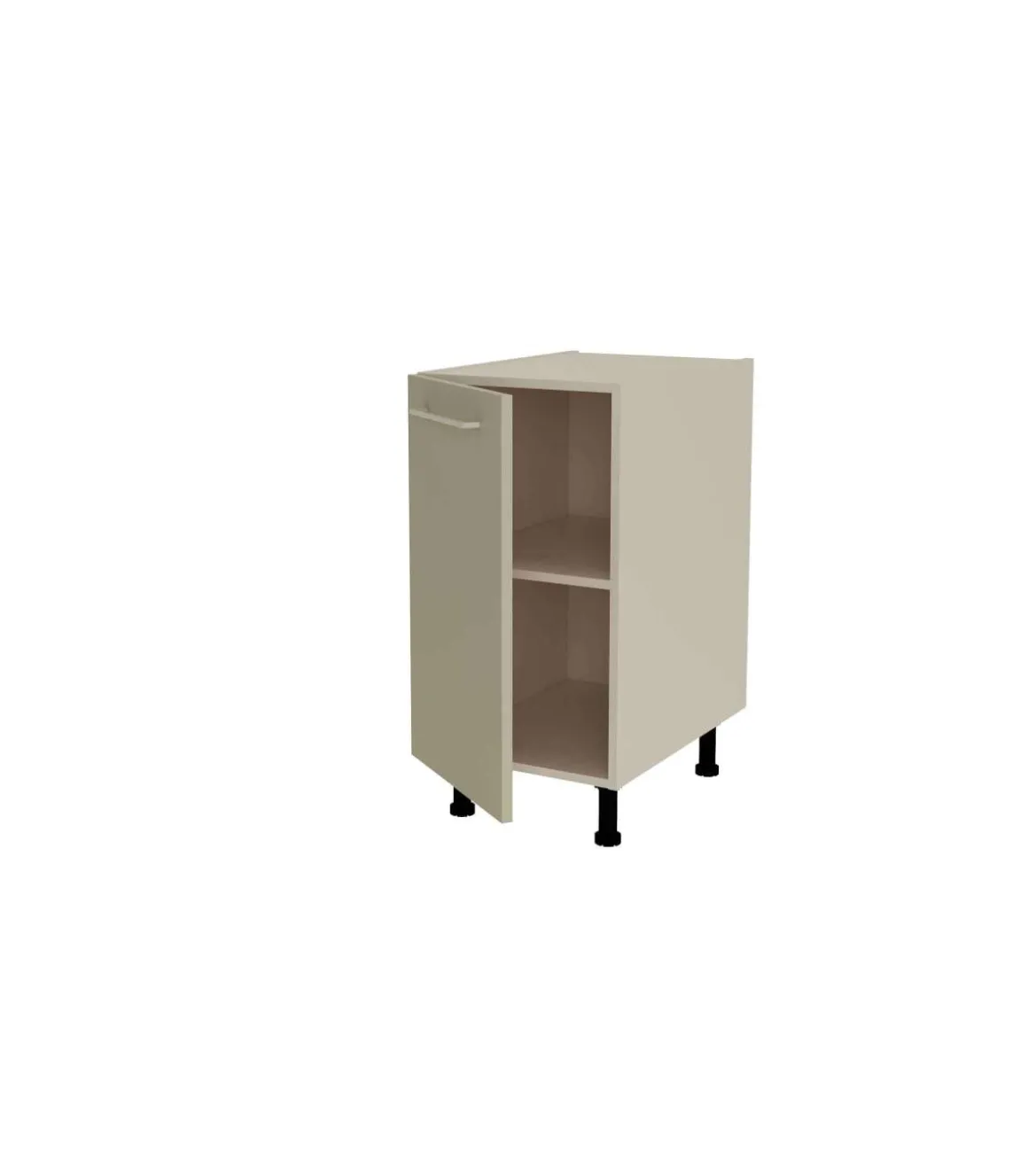 Mueble cocina bajo con 1 puerta en gris cream y blanco. 85 cm(alto)40 cm(ancho)60 cm(largo)