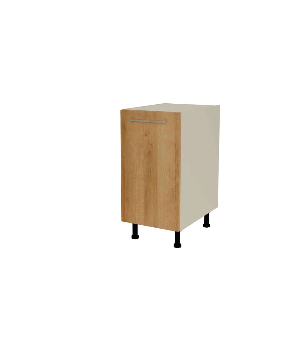Mueble cocina bajo con 1 puerta en gris cream y roble vega. 85 cm(alto)40 cm(ancho)60 cm(largo)