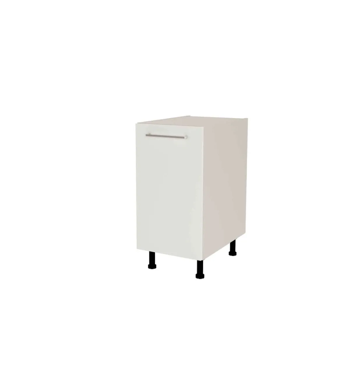Mueble cocina bajo con 1 puerta en gris cream y blanco mate. 85 cm(alto)40 cm(ancho)60 cm(largo)