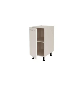 Mueble cocina bajo con 1 puerta en gris cream y blanco mate. 85 cm(alto)40 cm(ancho)60 cm(largo)